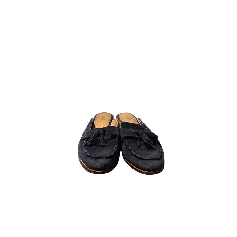 J.Jill Navy Blue Suede Tassel Loafer Mules Women’s Size 8.5 Slip On Flats